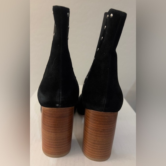 Rebecca Minkoff Sara black suede leather size 91/2‎ studded booties - Picture 3 of 11